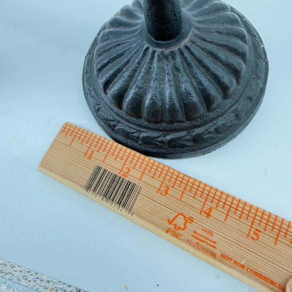 Pier‎ One Cast Iron Candlestick Holder Home Decor OS Black Vintage Fluted Base
